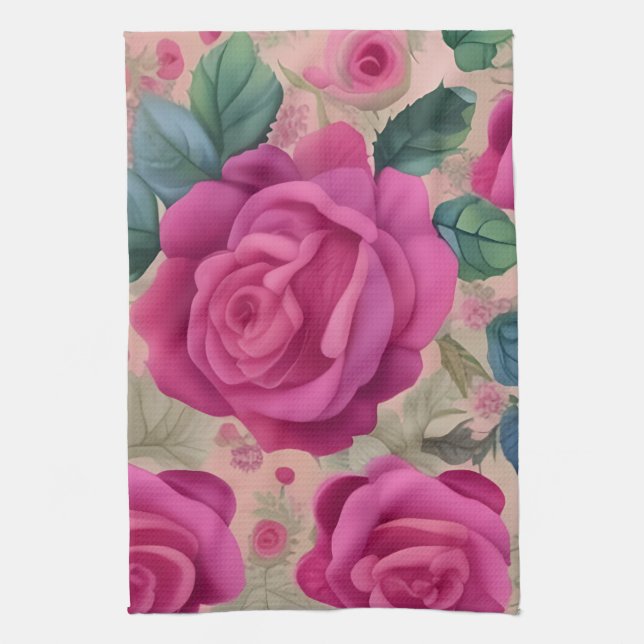 The Wisper Of Roses - Soft And Serene Kitchen Towel (Vertical)