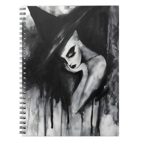 The Wistful Witch Black and White Spells Art Notebook