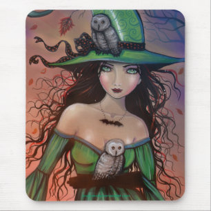The Witch and th Owls Mousepad by Molly Harrison
