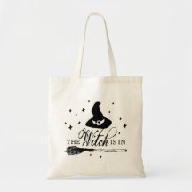 The Witch Is In | Halloween Witch Hat & Broomstick