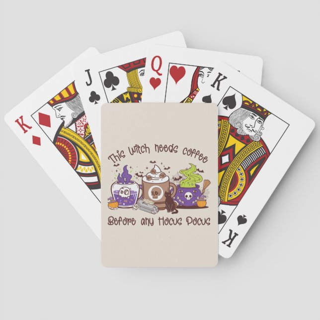 The Witch Needs Coffee - Coffee Lover Poker Cards (Back)