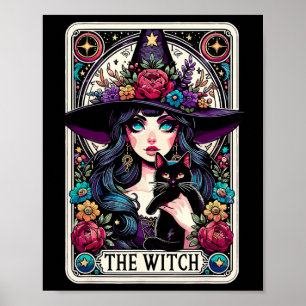 The Witch Tarot Card Halloween Gothic Witchy Vibes Poster