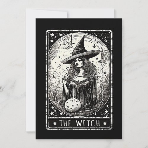 The witch Tarot Card Vintage Halloween Witch 