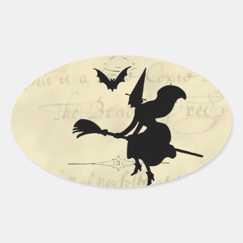 The Witches Ball Halloween Oval Sticker