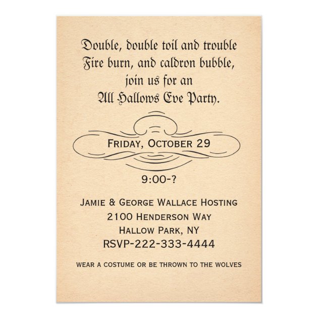 The Witches Ball Halloween Party Invitation