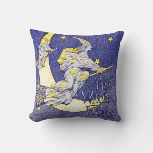 The Witches Flight Throw Pillow