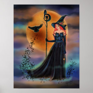 The witching hour  witch by Renee Lavoie  Poster