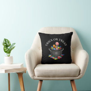The witch's cauldron for Halloween Throw Pillow