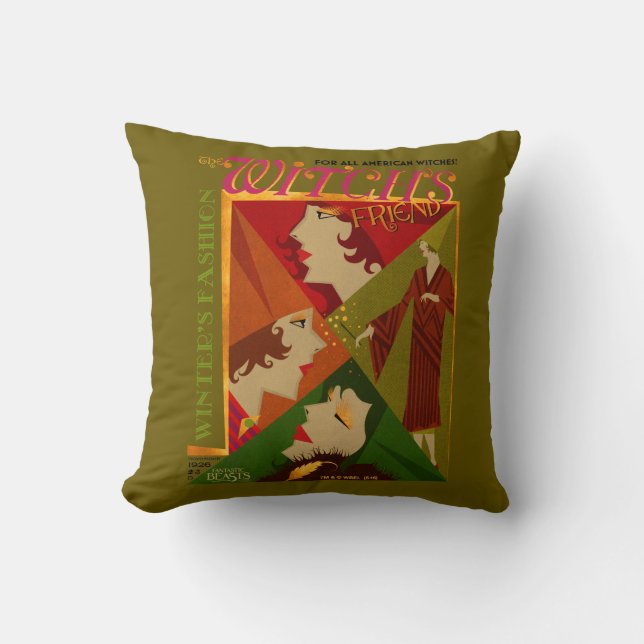 The Witch's Friend November Magazine Throw Pillow (Front)