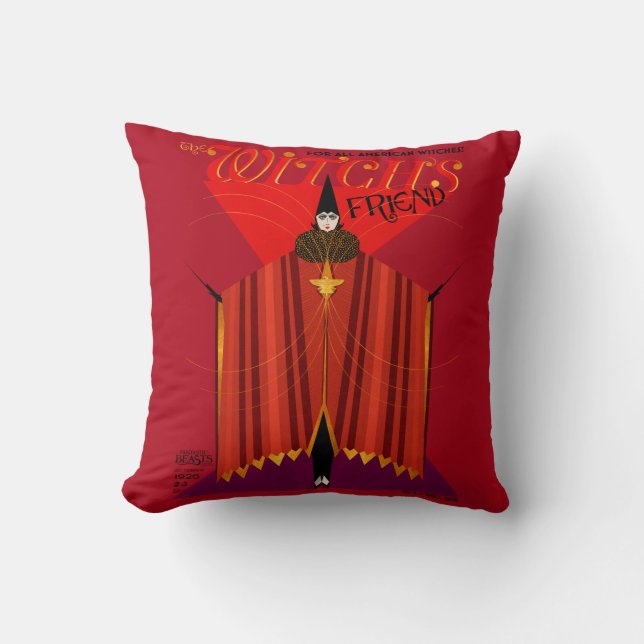 The Witch's Friend October Magazine Throw Pillow (Front)