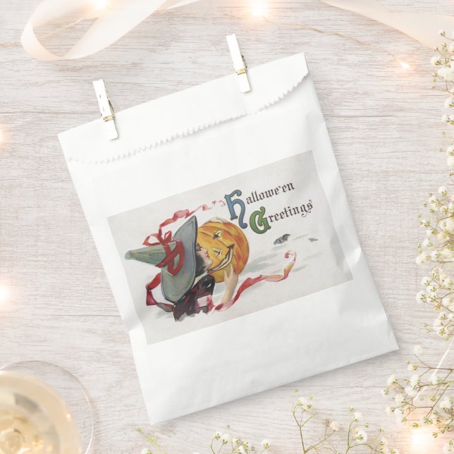 The Witch's Kiss: a Jack o Lantern on Halloween Favor Bag (Clipped)