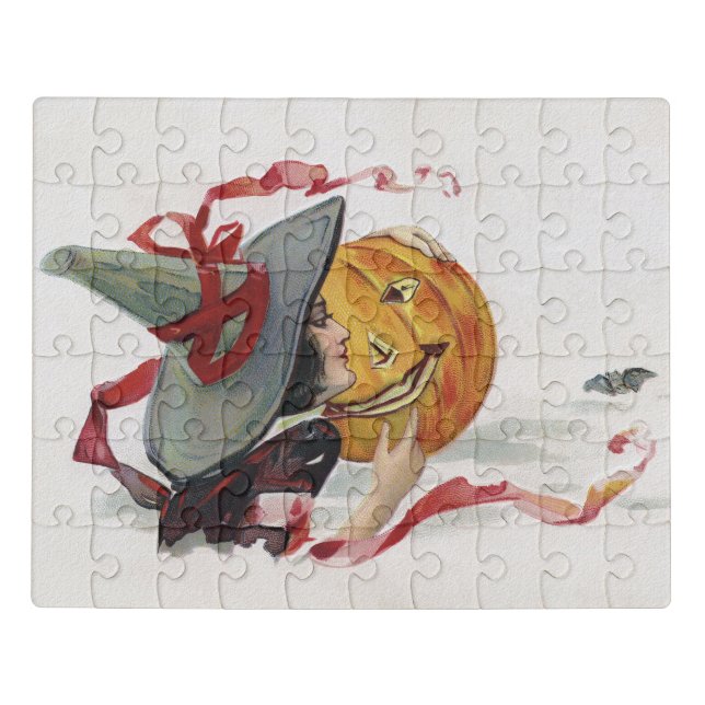 The Witch's Kiss: a Jack o Lantern on Halloween Jigsaw Puzzle (Puzzle Horizontal)
