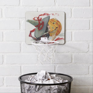 The Witch's Kiss: a Jack o Lantern on Halloween Mini Basketball Hoop