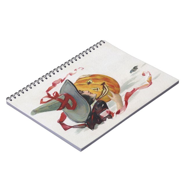 The Witch's Kiss: a Jack o Lantern on Halloween Notebook (Left Side)