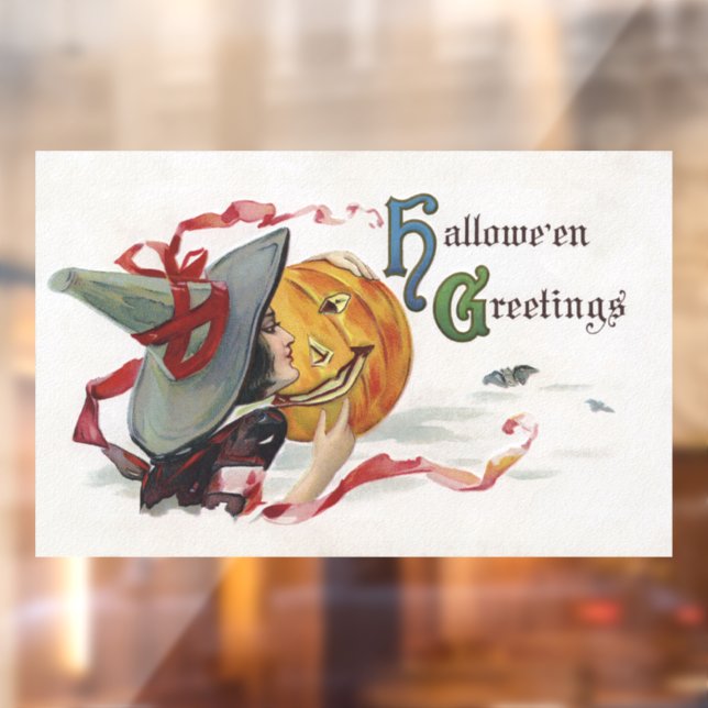 The Witch's Kiss: a Jack o Lantern on Halloween Window Cling (Sheet 2)