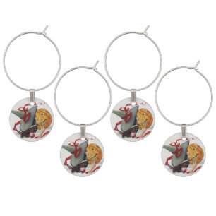 The Witch's Kiss: a Jack o Lantern on Halloween Wine Charm