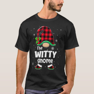 The Witty Gnome Buffalo Plaid Christmas Matching F T-Shirt