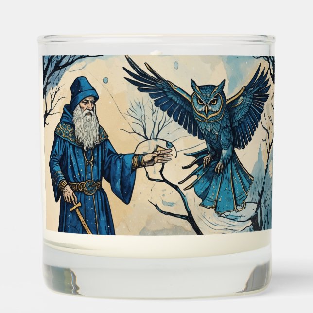 The Wizard and The Owl Candle (Front)