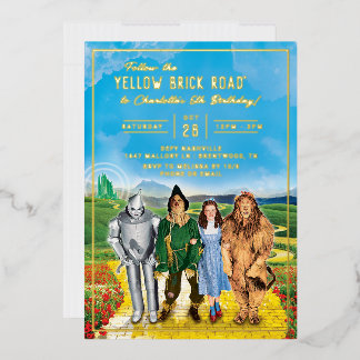 The Wizard of Oz Birthday Invitation Foil Invitation