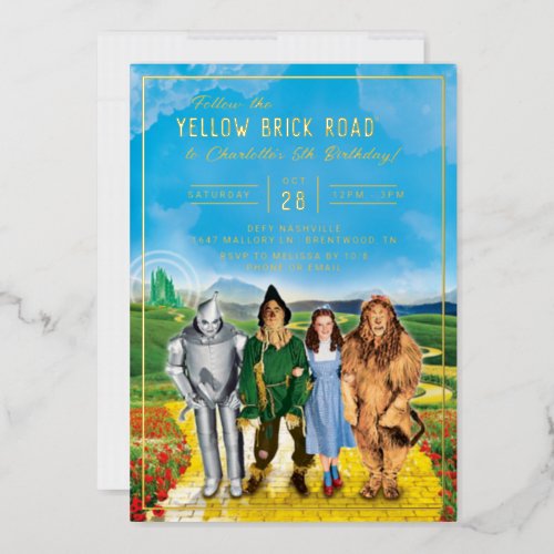 The Wizard of Oz Birthday Invitation Foil Invitation