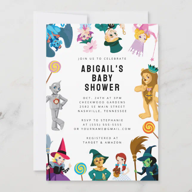 The Wizard of Oz Character Baby Shower Invitation | Zazzle