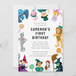 The Wizard of Oz Character Birthday Invitation