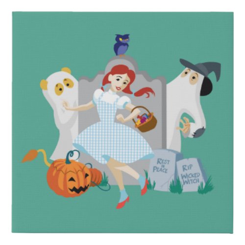 The Wizard Of Oz  Dorothy Halloween Happy Dance Faux Canvas Print