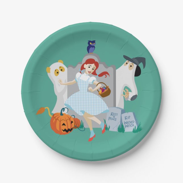 The Wizard Of Oz™ | Dorothy Halloween Happy Dance Paper Plates (Front)