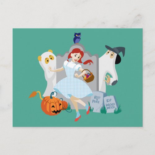 The Wizard Of Oz  Dorothy Halloween Happy Dance Postcard