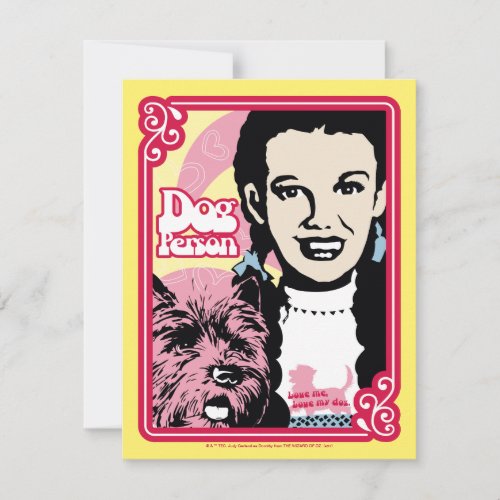 The Wizard Of Oz  Dorothy  Toto _ Dog Person Note Card