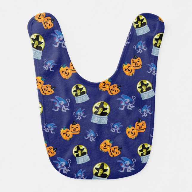 The Wizard Of Oz™ | Halloween Wicked Witch Pattern Baby Bib (Front)