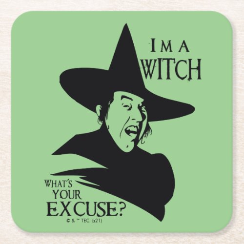 The Wizard Of Oz  Im A Witch Square Paper Coaster