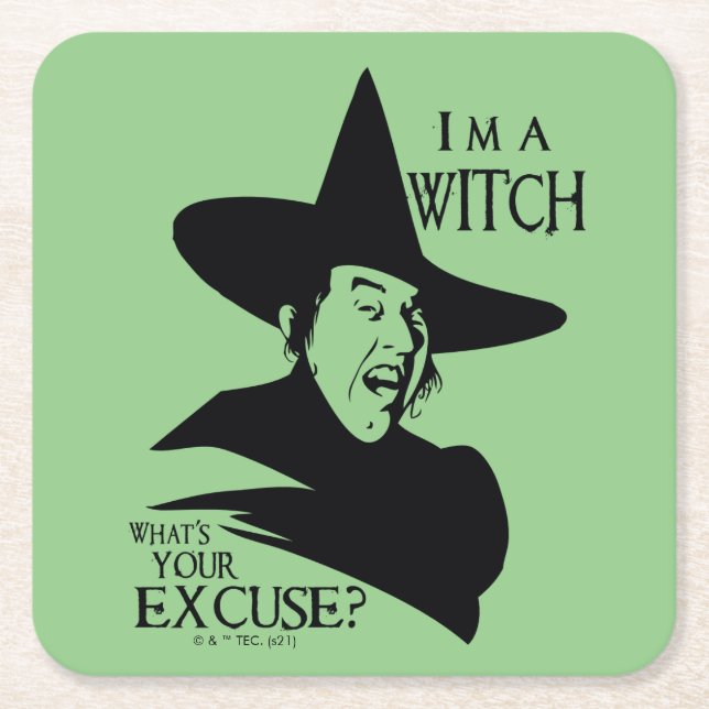 The Wizard Of Oz™ | I'm A Witch Square Paper Coaster (Front)