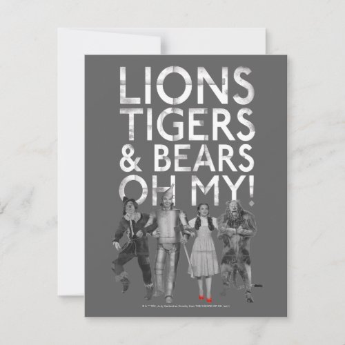 The Wizard Of Ozâ  Lions Tigers  Bears Oh My Note Card