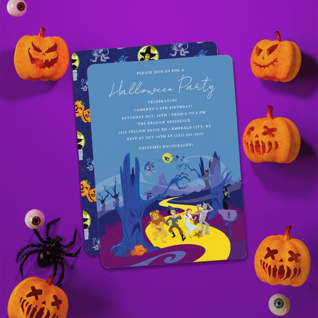 The Wizard of Oz Spooky Halloween Birthday Party  Invitation (Invite on table)