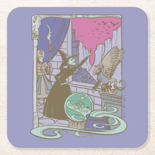The Wizard Of Oz  Storybook Wicked Witch Square Paper Coaster