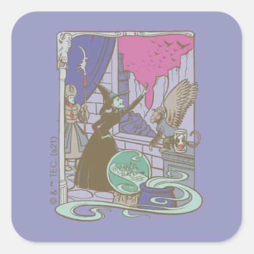The Wizard Of Oz  Storybook Wicked Witch Square Sticker