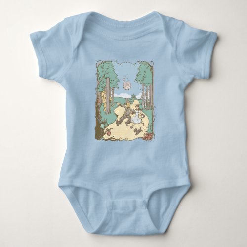 The Wizard Of Oz  Storybook Yellow Brick Road Baby Bodysuit