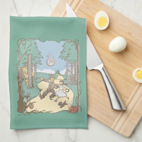 The Wizard Of Oz  Storybook Yellow Brick Road Kitchen Towel