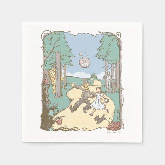 The Wizard Of Oz™ | Storybook Yellow Brick Road Napkins (Front)