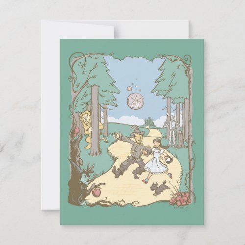 The Wizard Of Oz  Storybook Yellow Brick Road Note Card