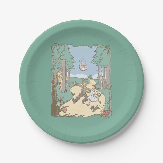 The Wizard Of Oz™ | Storybook Yellow Brick Road Paper Plates (Front)