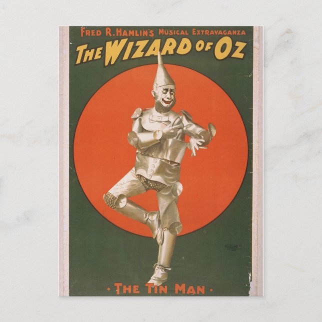 The Wizard of Oz, 'The Tin Man' Retro Theater Postcard (Front)