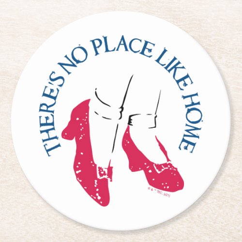The Wizard Of Oz  Theres No Place Like Home Round Paper Coaster