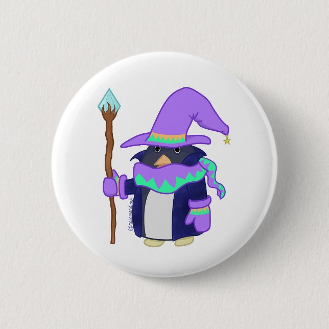 The Wizard Penguin Badge Button (Front)