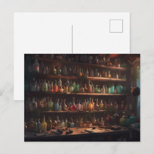 The Wizards Apothecary Digital Art Postcard