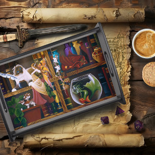 The Wizards Fantasy Library Serving Tray