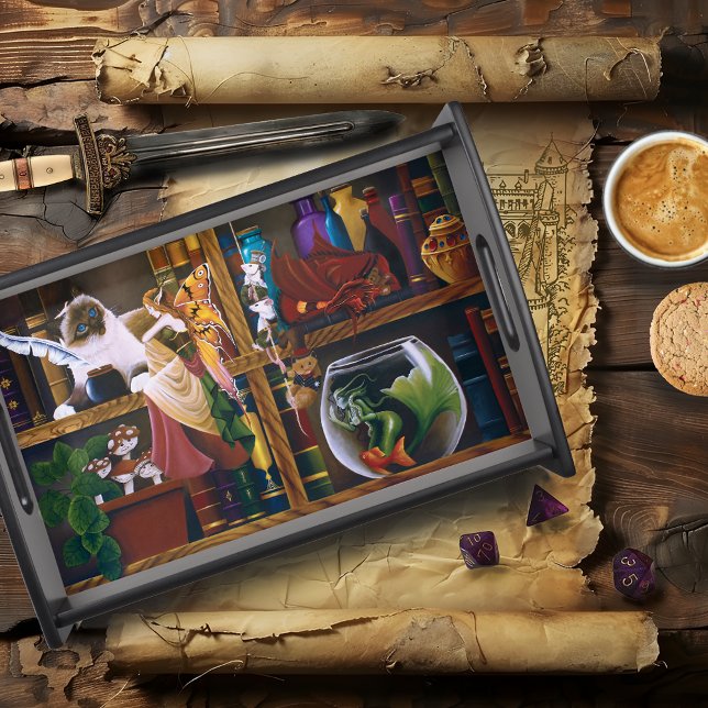 The Wizards Fantasy Library Serving Tray (Creator Uploaded)