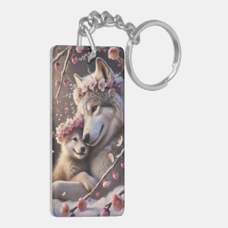 The Wolf and His Son Keychain