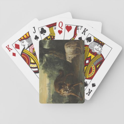 The Wolf and the Lamb by Jean_Baptiste Oudry Poker Cards